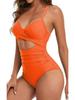 Women's Sexy Hollow Out One-Piece Swimsuit - Backless, Lace-Up Bodycon Bikini