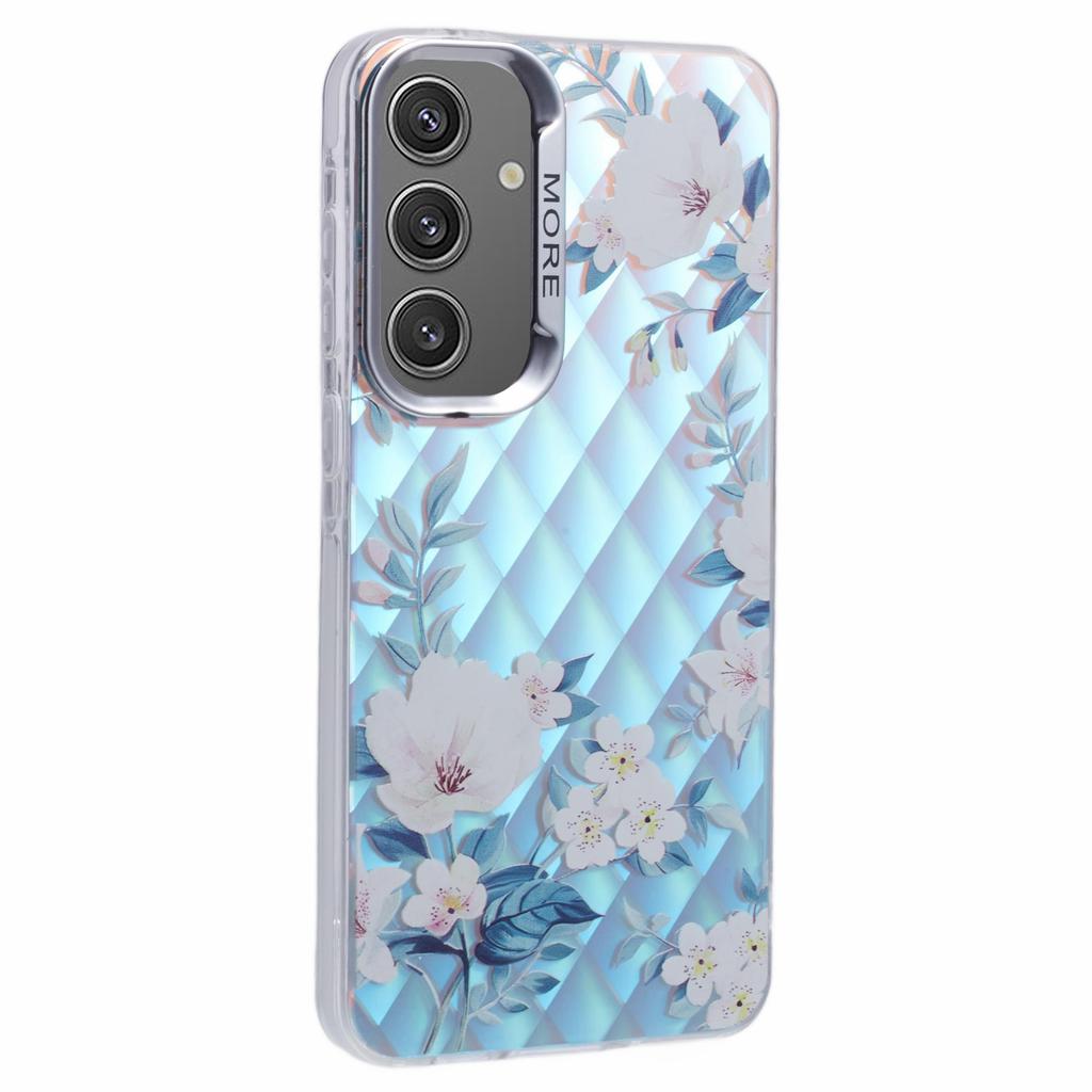 Pentru Samsung Galaxy A54 5G Husă Florală Laser Bling PC+TPU Husă Telefon