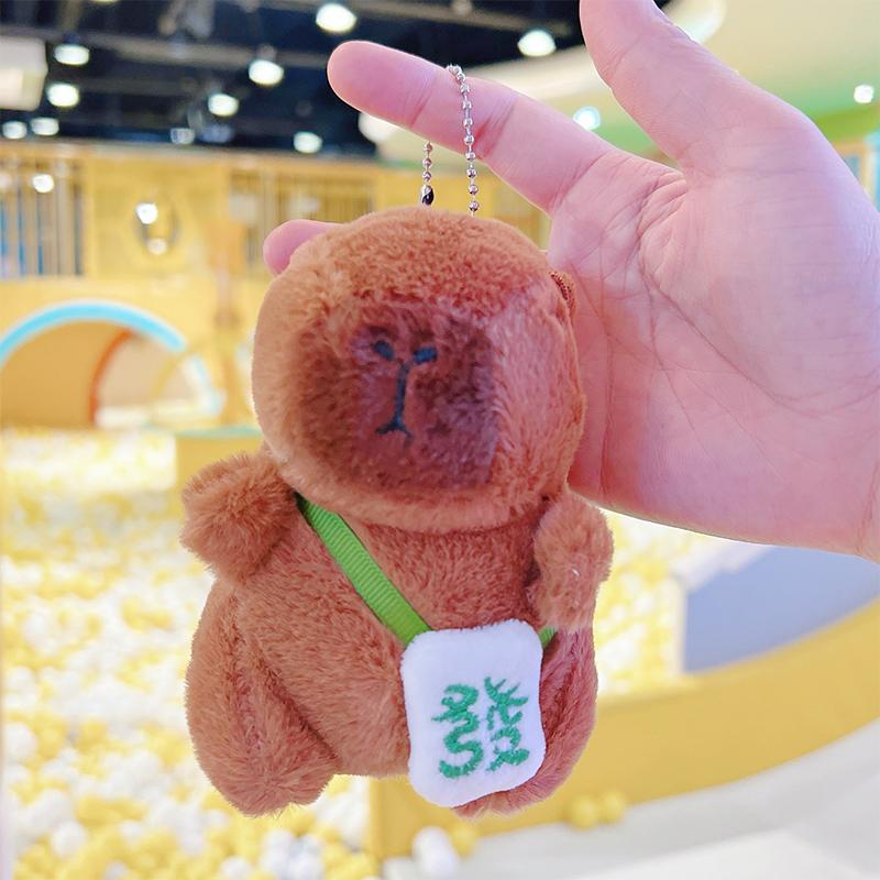 Cute Cartoon Capybara Plush Keychian Creative Stuffed Dolls Keychian Pendant Fashion Backpack Decoration Accessories Gifts