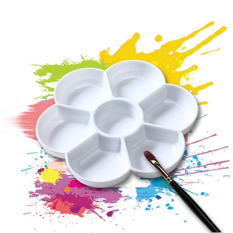 7-hole Plum Blossom Imitation Porcelain Watercolor Palette Art Painting Tray Oil Painting Palette Tray