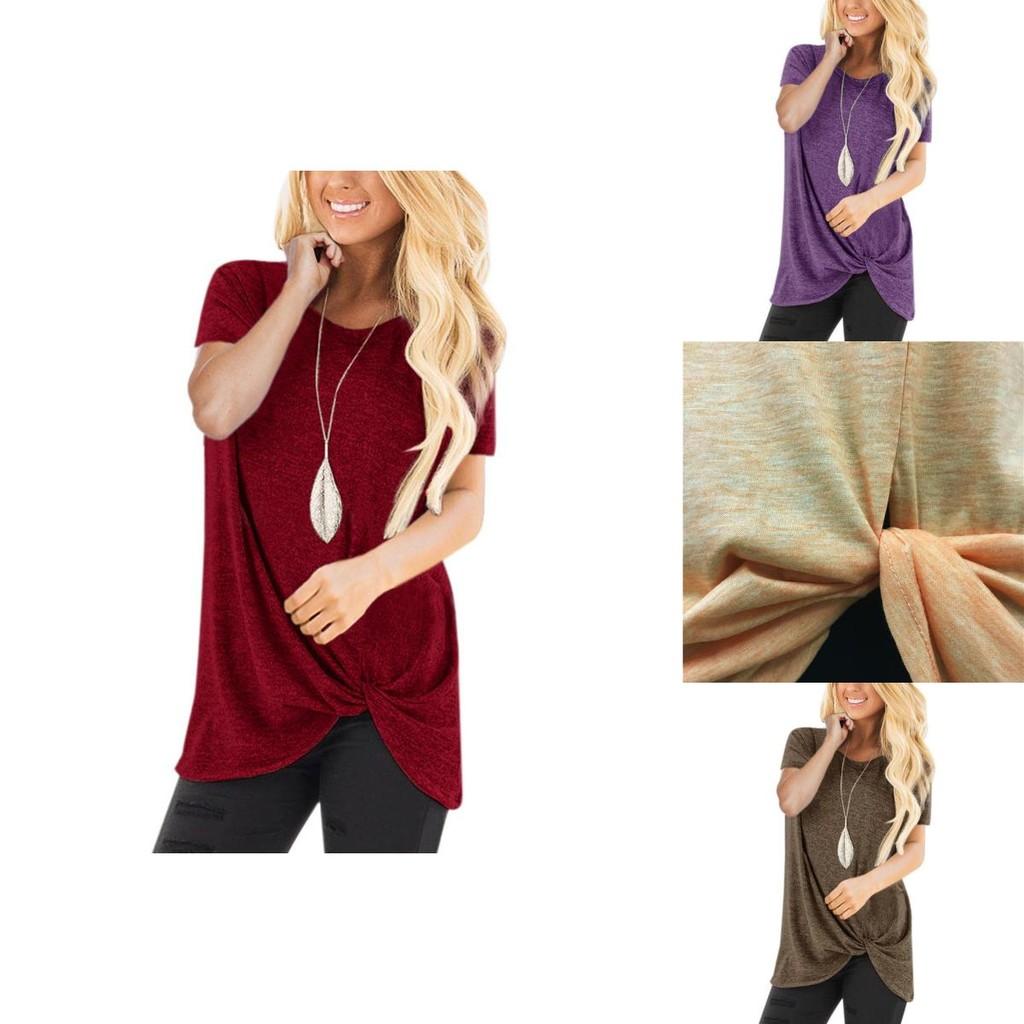Stylish Women's Tunic Tops Short Sleeve Summer Loose Blouse Plus Size Shirt T-shirt