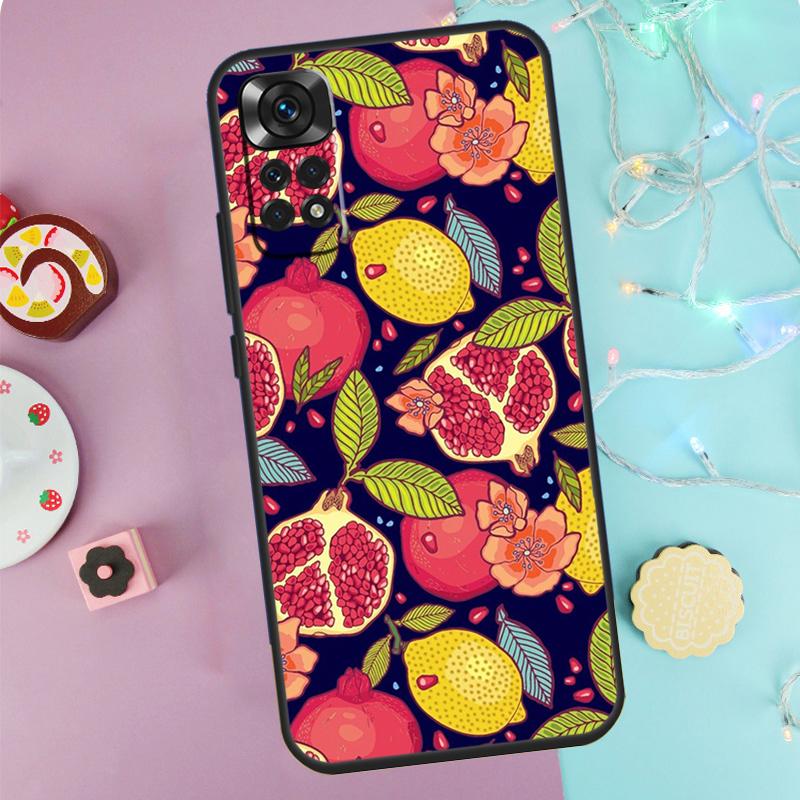 Tropical Pomegranate Pattern Case For Xiaomi Redmi Note 9 10 11 12 13 14 Pro 9S 10S 11S 12S Redmi 14C 10C 12C 13C Cover
