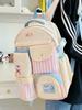 Nylon School Backpack For Girls With Waterproof Design And Letter Pattern For School And Travel