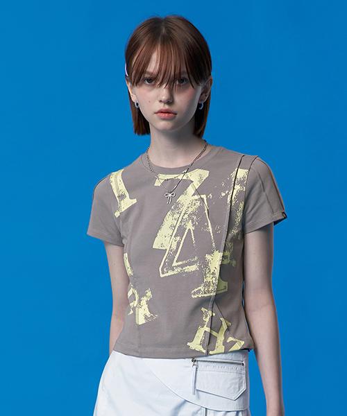 Kirsh Collection Pintuck Point Graphic T-Shirt [Gray] 1