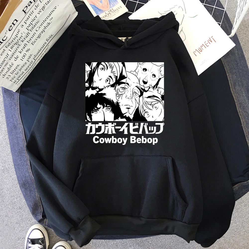 

Японское аниме «Ковбой Бибоп», толстовки унисекс, унисекс, повседневные модные толстовки, осенний флисовый свободный пуловер, уличная одежда с капюшоном, унисекс, толстовка