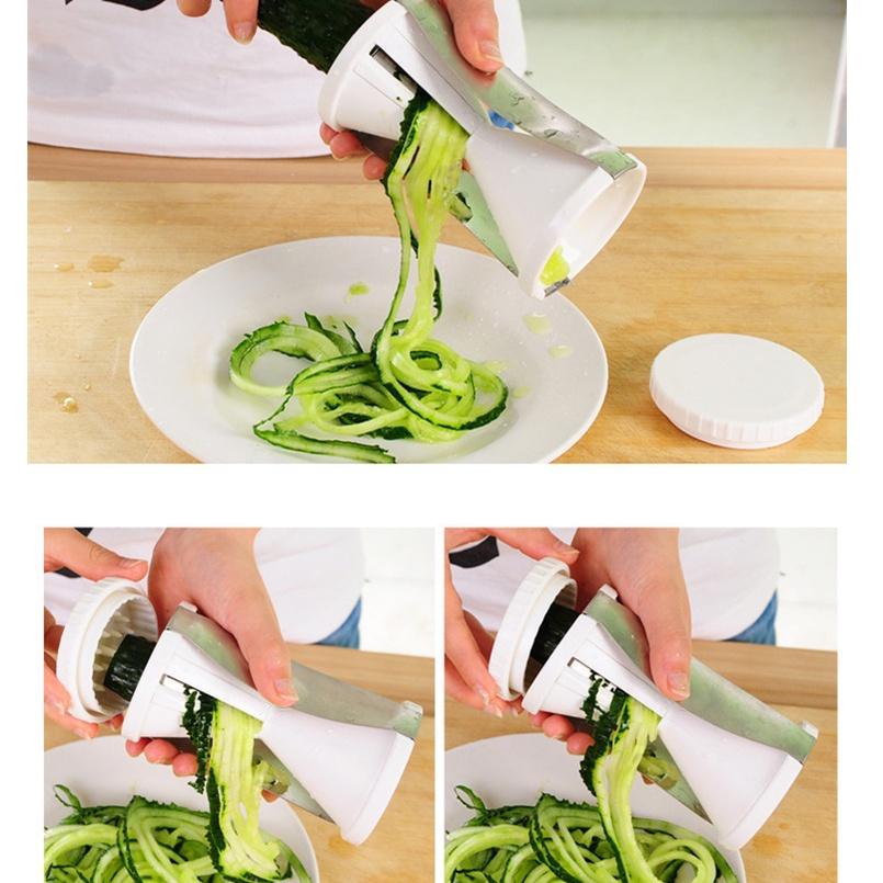 High-quality White Pp Stainless Steel Kitchen Spiralizer Shredder Cutter