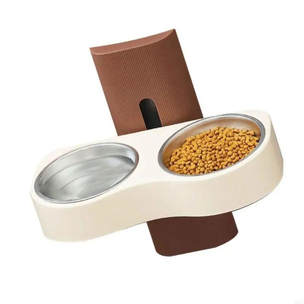 Space Saving Cats Watering Bowl Double Bowl Pet Feeding Bowl Dog Eatting Bowl  for Small Dogs