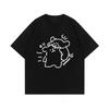 2025 Summer Trend Simple and Funny Cartoon Puppy Short-sleeved S and S Same Loose and Versatile Couples Clothing New Top