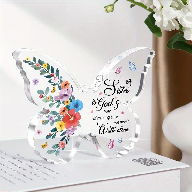 

LUNEKKH Sister Butterfly Plaque - Unique 5x3.8x0.6 Inch Gift for All Occasions чистый