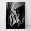 Luxury Fashion Doberman Sexy Woman Black White Posters and Prints Canvas Printing Wall Art Picture for Living Room Home Decor