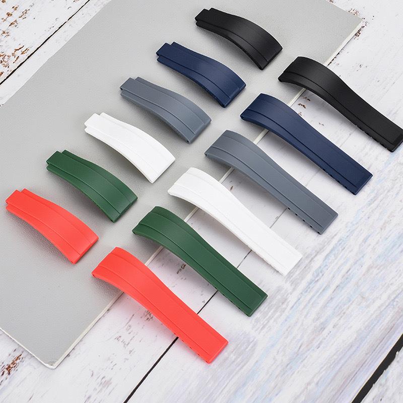 For Rolex Water Ghost Series Wrist Band Waterproof Silicone Watch Band Fold Buckle Men Sport Bracelet 20mm Rubber Watch Strap