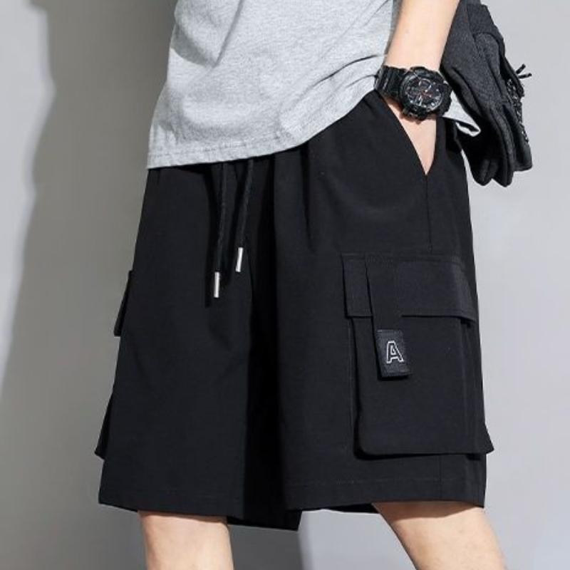 Fashion Men's Drawstring Waist Cargo Short  Multi Flap Pocket Loose Trendy Work Pants Outdoors Shorts
