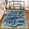 Abstract Floral Pattern Blue and Pink Carpet for Living Room Decor Suitable for use as an anti-slip for living room bedroom sofas