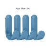 4PCS Towel Hook Plastic Door Hanger Self Adhesive Wall Hanger Hat Racks Key Hanger Wall Organizer Home Decor Key Holder