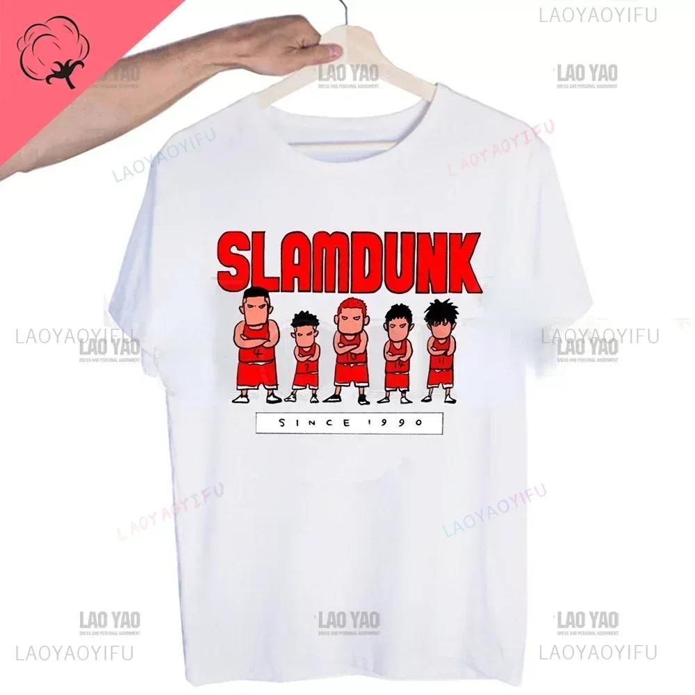 Classic Japanese Anime Harajuku SLAM DUNK Tshirt for Men Short Sleeve Man Tops T Shirt for Male White Casual T Shirt Women Tees