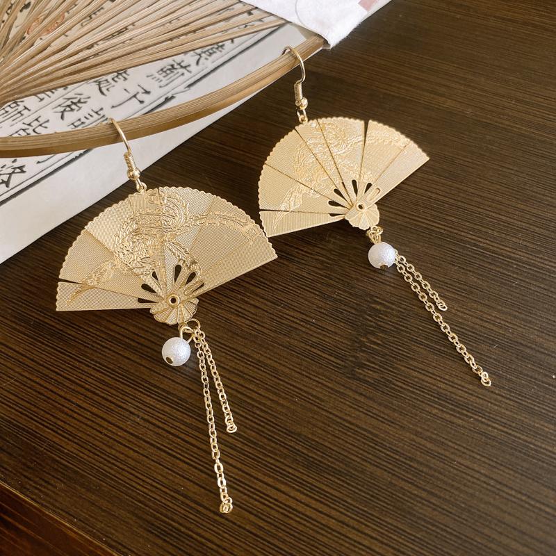 Neo-chinese Style Bamboo Joint Flower Earrings Imitation Pearl Fringe Earring New National Tide Personality  Earrings for Women