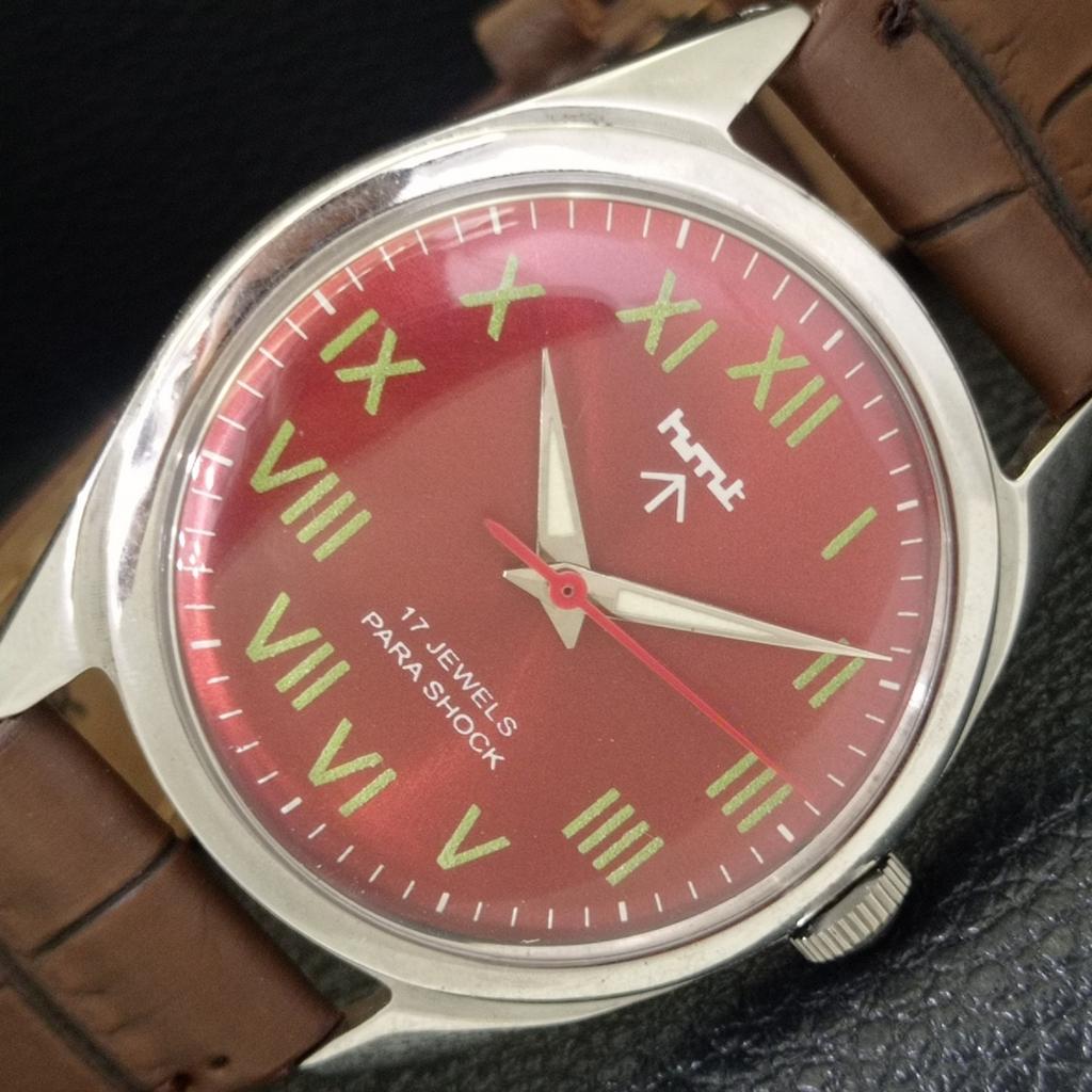 

ВИНТАЖНЫЕ ИНДИЙСКИЕ МУЖСКИЕ ЧАСЫ С РУЧНЫМ ЗАВОДОМ, РИМСКИМИ ЦИФРАМИ, КРАСНЫМ ЦИФЕРБЛАТОМ a702861-1 R211-a702861