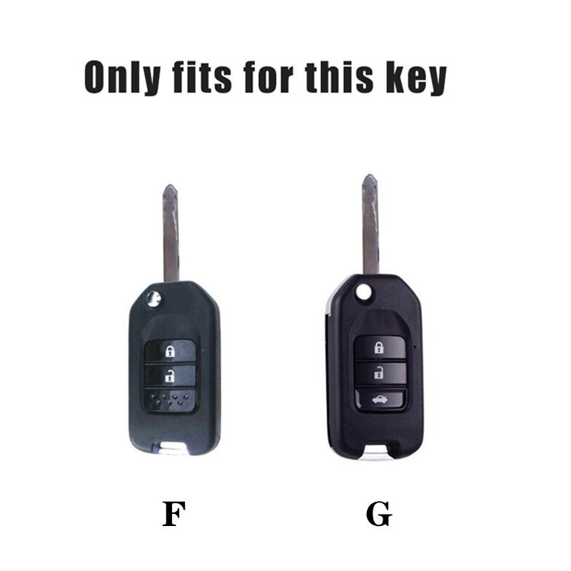 Leather Car Flip Key Case Cover Shell Smart Remote Holder For Honda Civic 4d 9th Gen 10 Accord XRV Life Jazz Crv Fit CR-V Crider