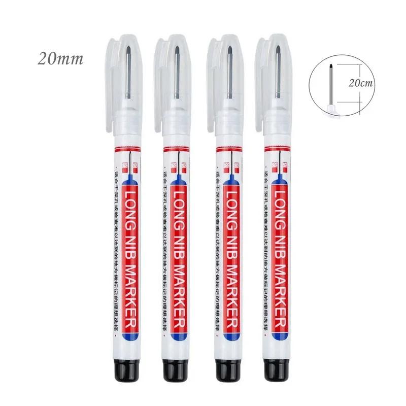 32/20mm Waterproof White Oily Deep Hole Long Nib Head Markers Pen Set for Metal Perforating Bathroom Woodworking Decoration Tool