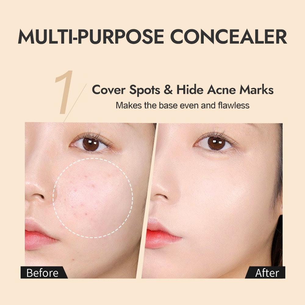 GECOMO Press Concealer Pen Liquid Concealer Long Lasting Moisturizing Not Fading Base Makeup Face Invisible Pores