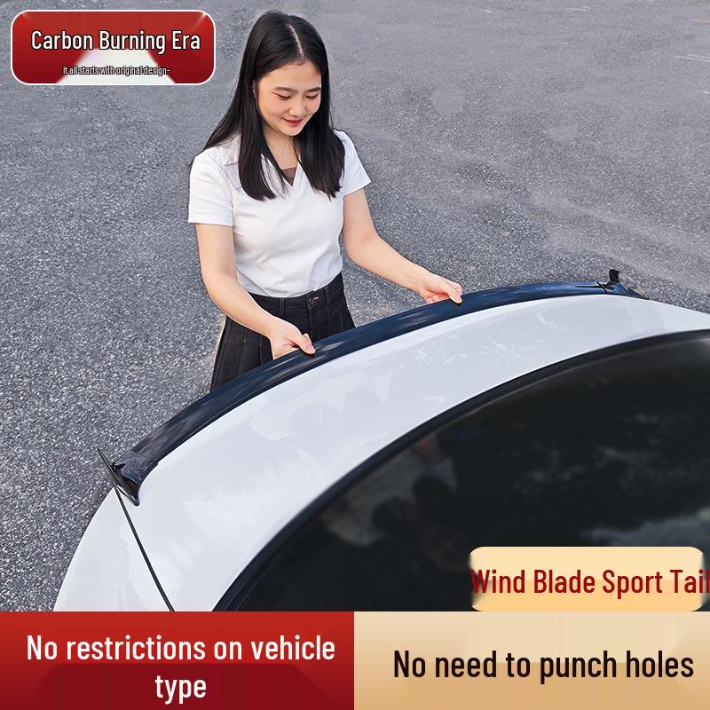 Universal Punch-Free Carbon Fiber Car Spoiler Wing