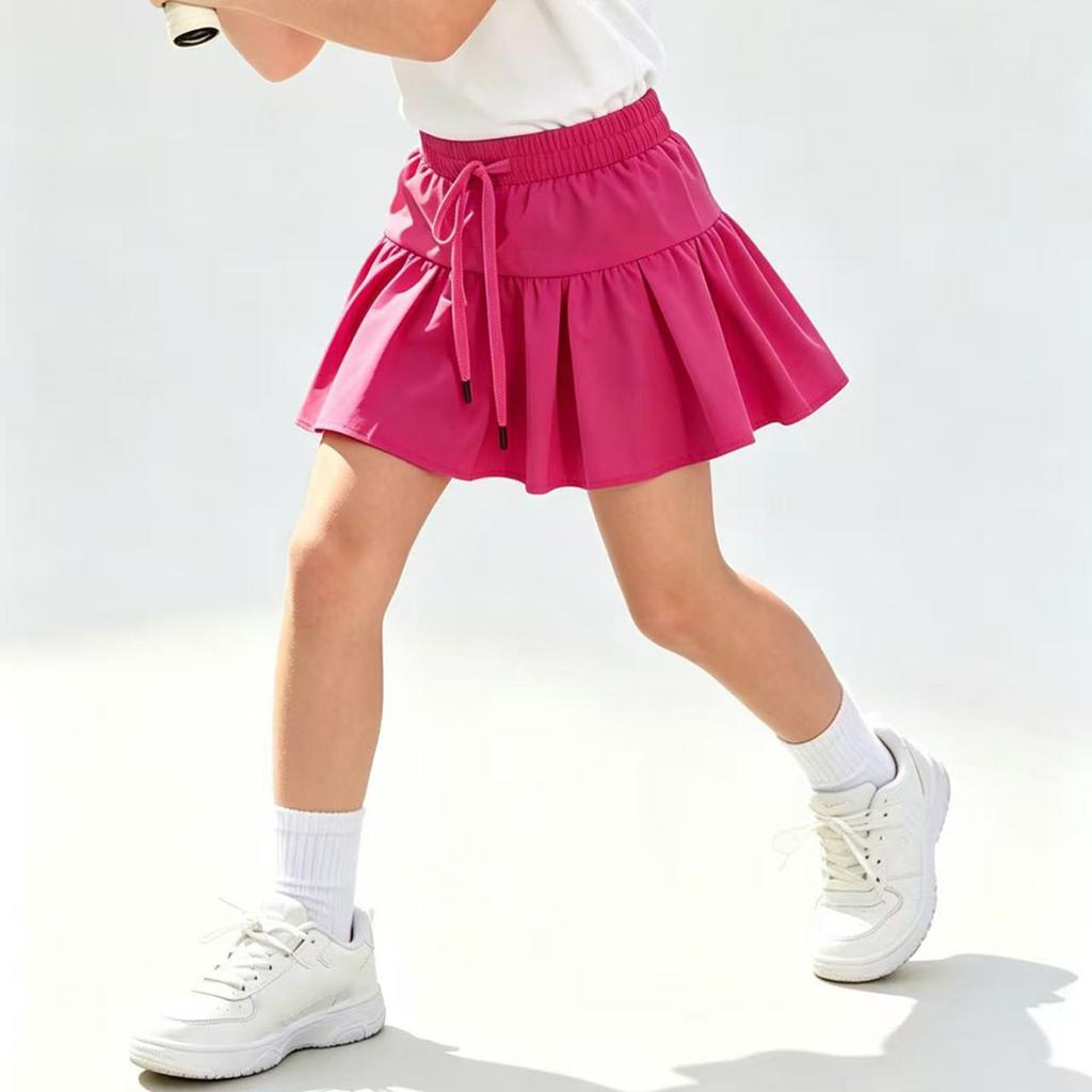 Mädchen Farbe Elastische Taille Sportlicher Rock mit Shorts für Sport, Spiel und Alltagsoutfits