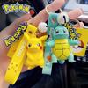 Non-Toxic Pokmon Pikachu Keychain Bag Pendant Cute Cartoon Doll Squirtle Duck Exquisite Car Keychain Ring Gift