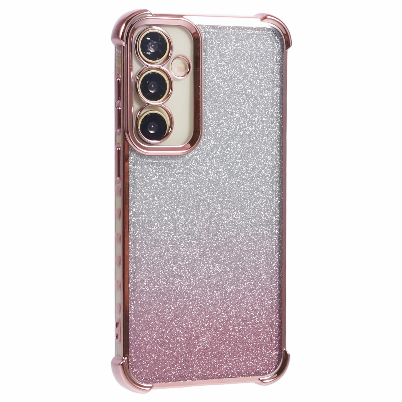 

Для Samsung Galaxy S23 FE TPU чехол с блестками и градиентом гальванопокрытием противоударный чехол для телефона Pink