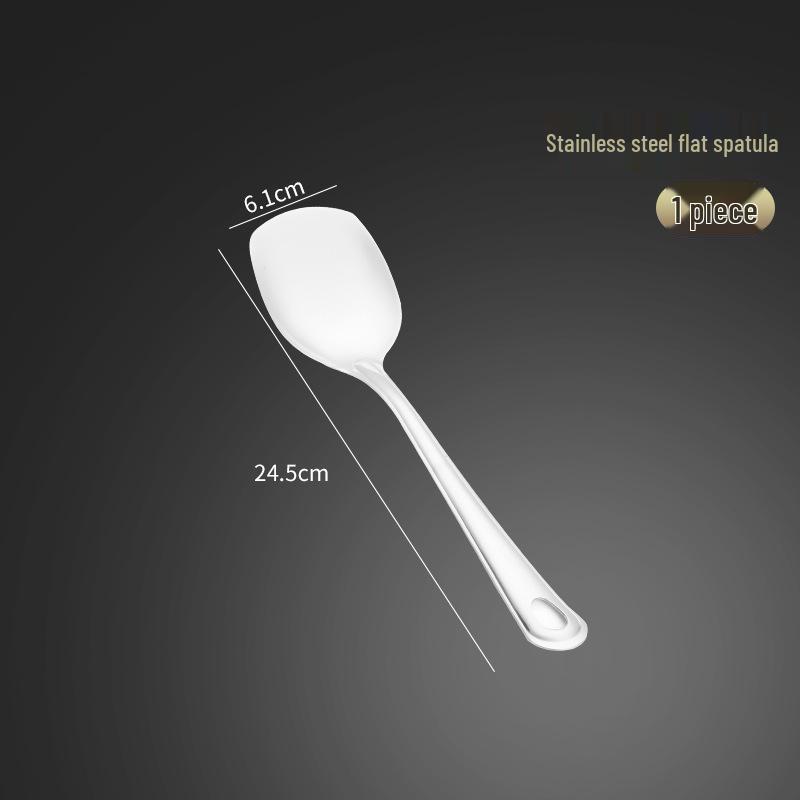 Stainless Steel Kitchen Utensil Set: Serving Spoon, Ladle, Flat Spatula, Slotted Spatula, Small Ladle