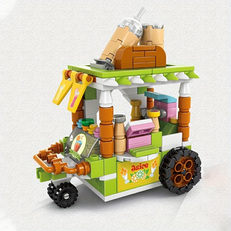 1 Bag Small Particles City Strect View Series Takeaway Car Food Truck Tricycle Auto Retail Store Vehicle Building Blocks Bricks