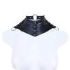 Goth Punk Style Faux Leather Necklace Unisex Adjustable Faux Leather Necklace with Stylish O Ring Bow Tie for Women