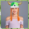 Patrick's Day Skull Caps Baenie Green Shamrocks Baenie Hat with Braid Funny Novelty Baenie Hat for Irish Party Decors