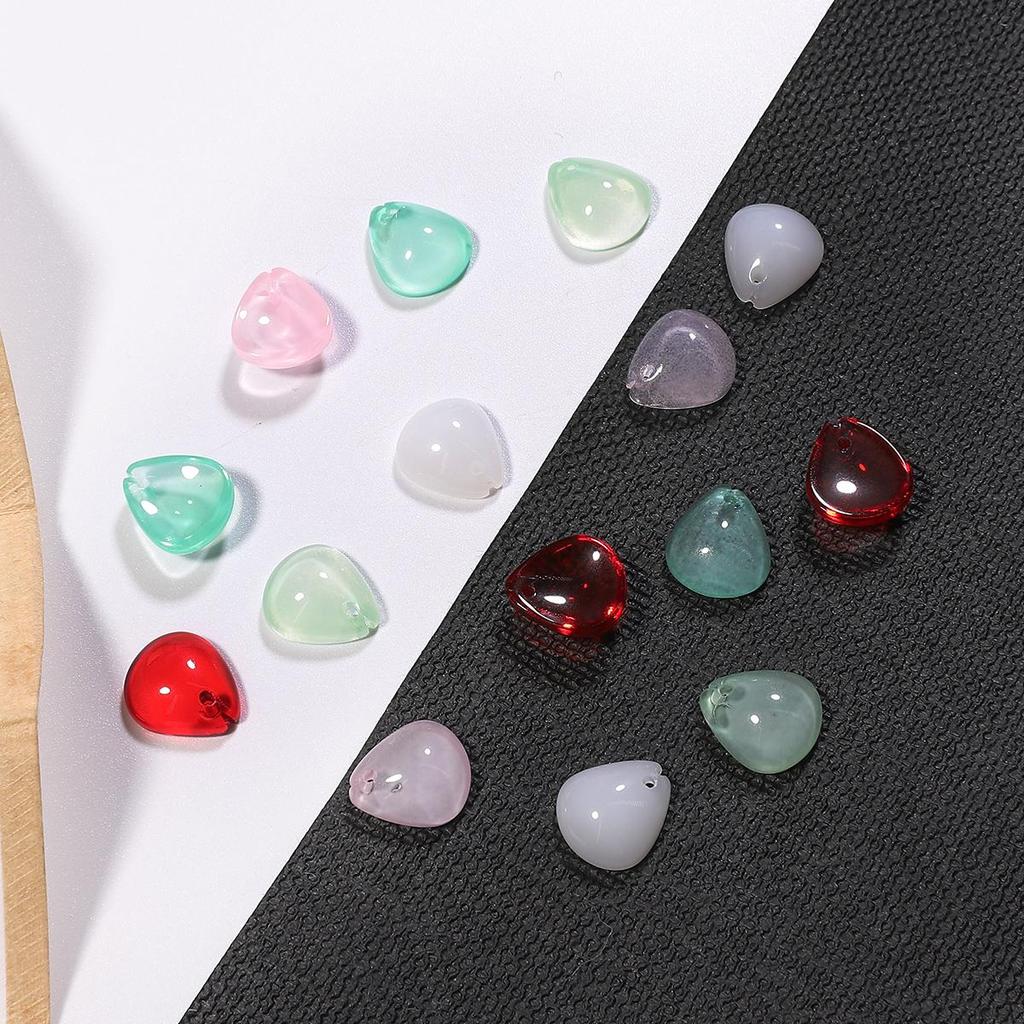 10 Stück 12 x 10 mm kleine Löffel-Blumen-Charms, Glasperlen für Schmuckherstellung, DIY-Armband, Halskette, Ohrringe, Zubehör