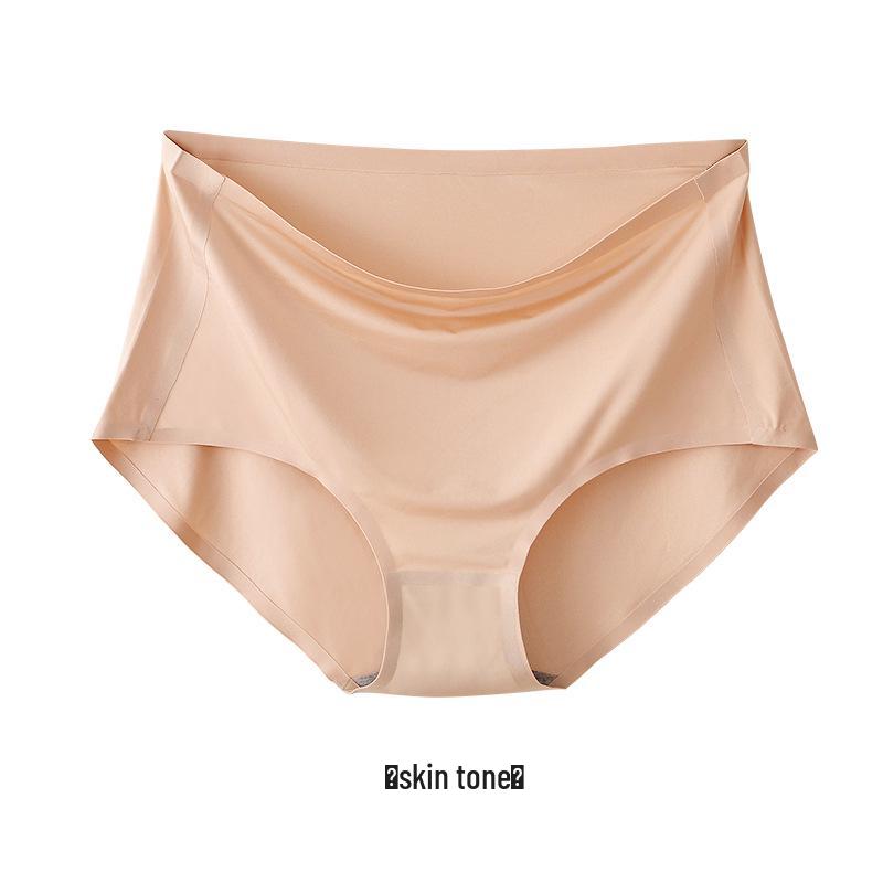 Nahtlose High-Waist-Tanga in Übergröße aus Eis-Seide mit antibakteriellem Baumwollzwickel für Damen