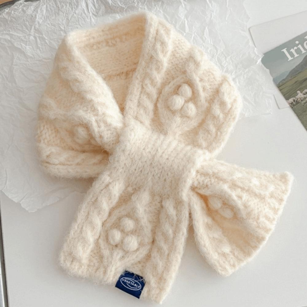 Knitted Yarn Knitted Scarf Textured Pattern Neck Warmer New Short Scarf Daily Outfits