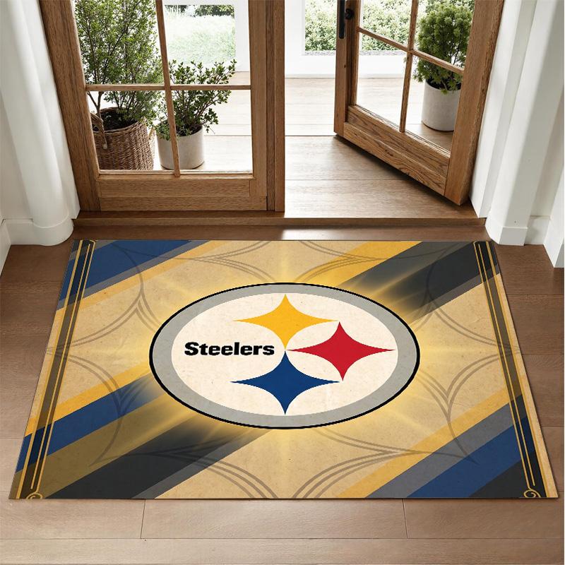 Covor din Catifea Cristal cu Design Pittsburgh Steelers Covoraș Decorativ Moale pentru Dormitor Intrare