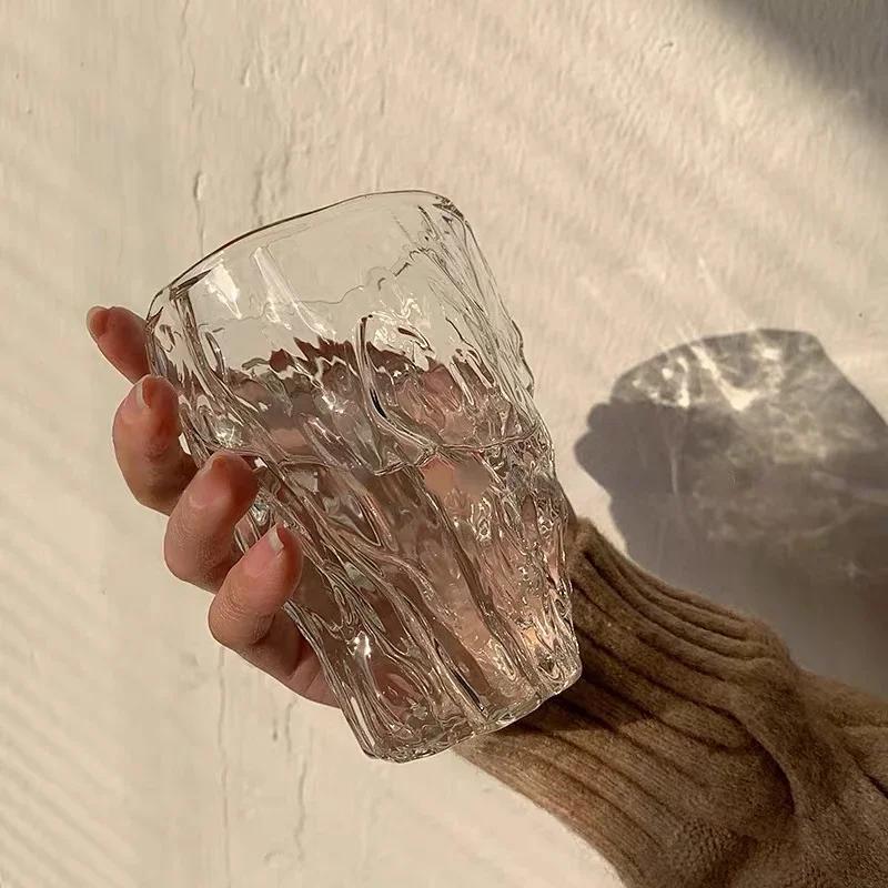 10oz Glas Wasserbecher Twist Faltflasche Haushalt Fruchtsaft Teetasse Lieblicher Bierbecher Ins Stil Koreanische Milchtassen Kaffeetasse
