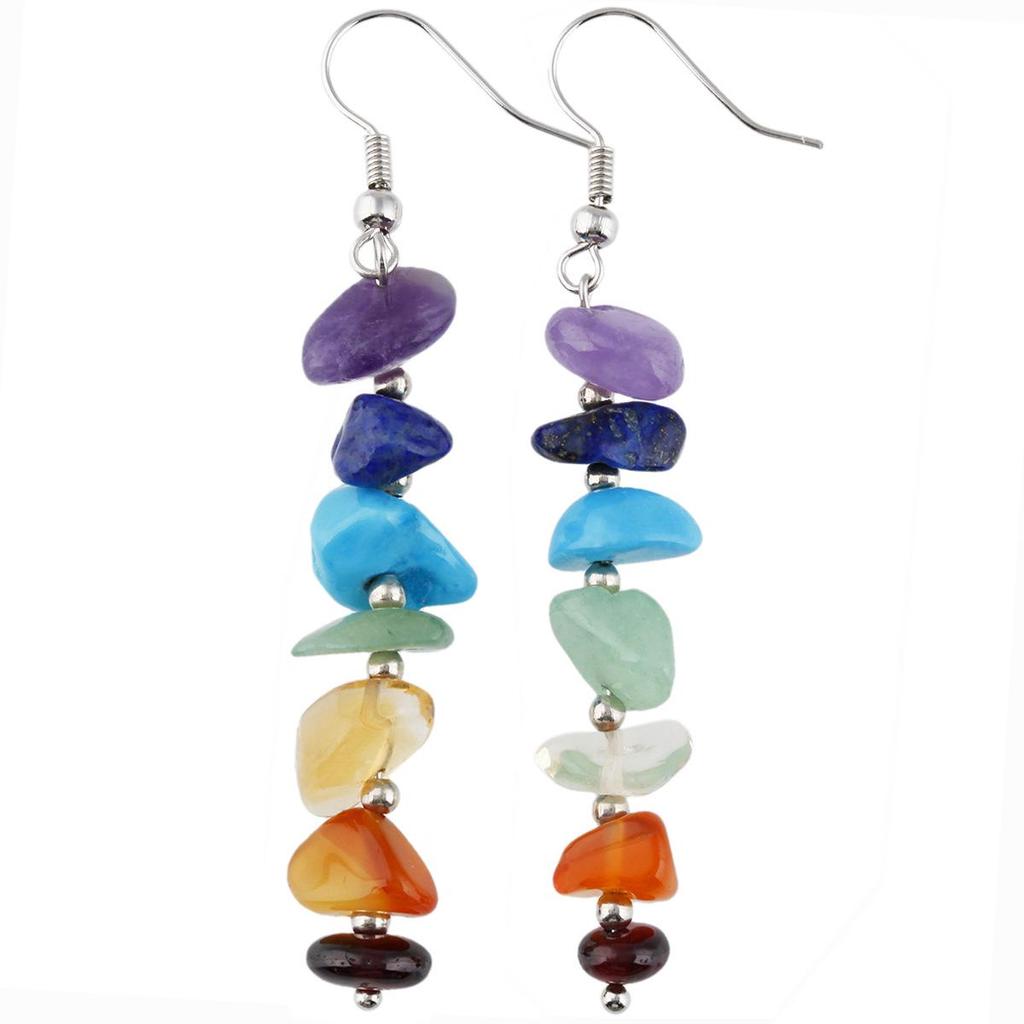 Seven-Color Crystal Tassel Earrings: Dopamine Style Women's Jewelry