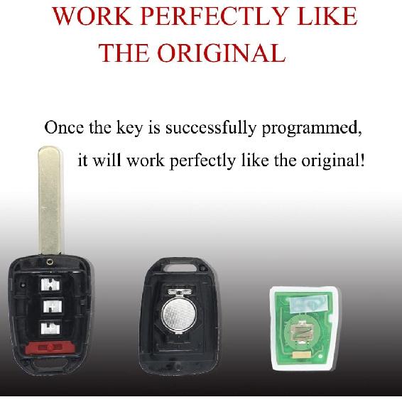 MechanMagic Key Fob Remote Replacement Fits for Honda Civic 2014 2015/Accord 2013-2015 MLBHLIK6-1T Keyless Entry Remote Control Uncut 4 Buttons 315