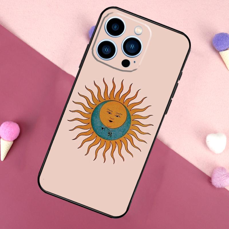 Vintage Moon and Sun Stars Case For iPhone 16e 16 15 Pro Max 11 12 13 Mini 14 15 Pro Max 15 Plus XR Phone Back Cover