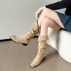Francuskie buty za kolano długie buty jesień i zima nowe retro damskie buty