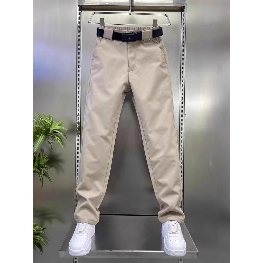 New Light Khaki Autumn Men's Casual Pants Micro-cone Loose Simple Micro-elastic Straight Men's Pants