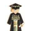 Graduate Cap and Gown Wallet Holder Bachelor's Uniform Solid Wood Cash Shape Cash Holder with Class