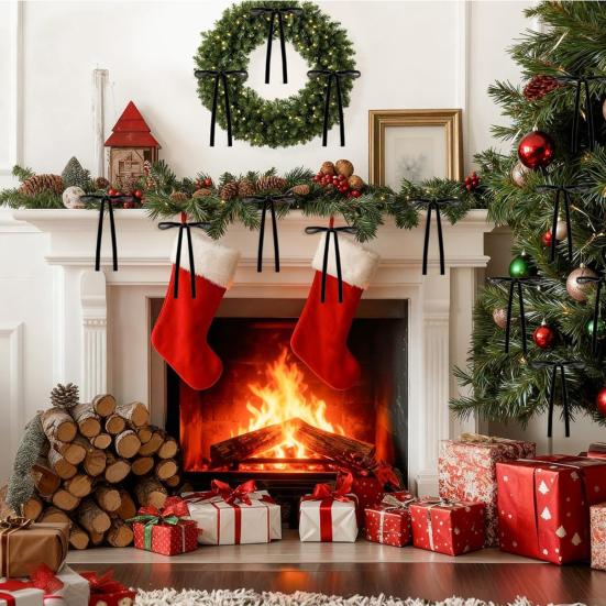 24 Pcs Velvet Bows for Christmas Tree Vintage Ribbon Bow Ornaments