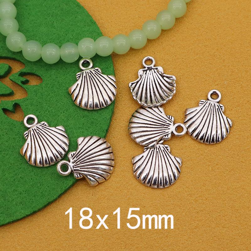 Beach Shell Silver Beads: Small Pendant, Earrings, Bracelets, Charms, and DIY Jewelry Ornaments for Shoes, Clothing, and Bags