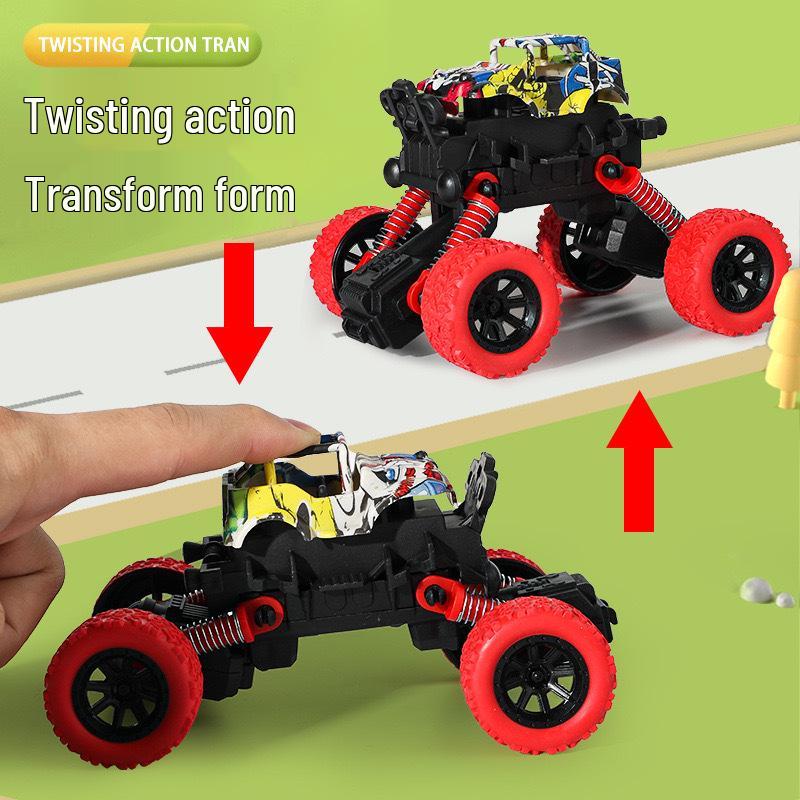 Durable Pull-back Stunt Car with Big Wheels for Kids