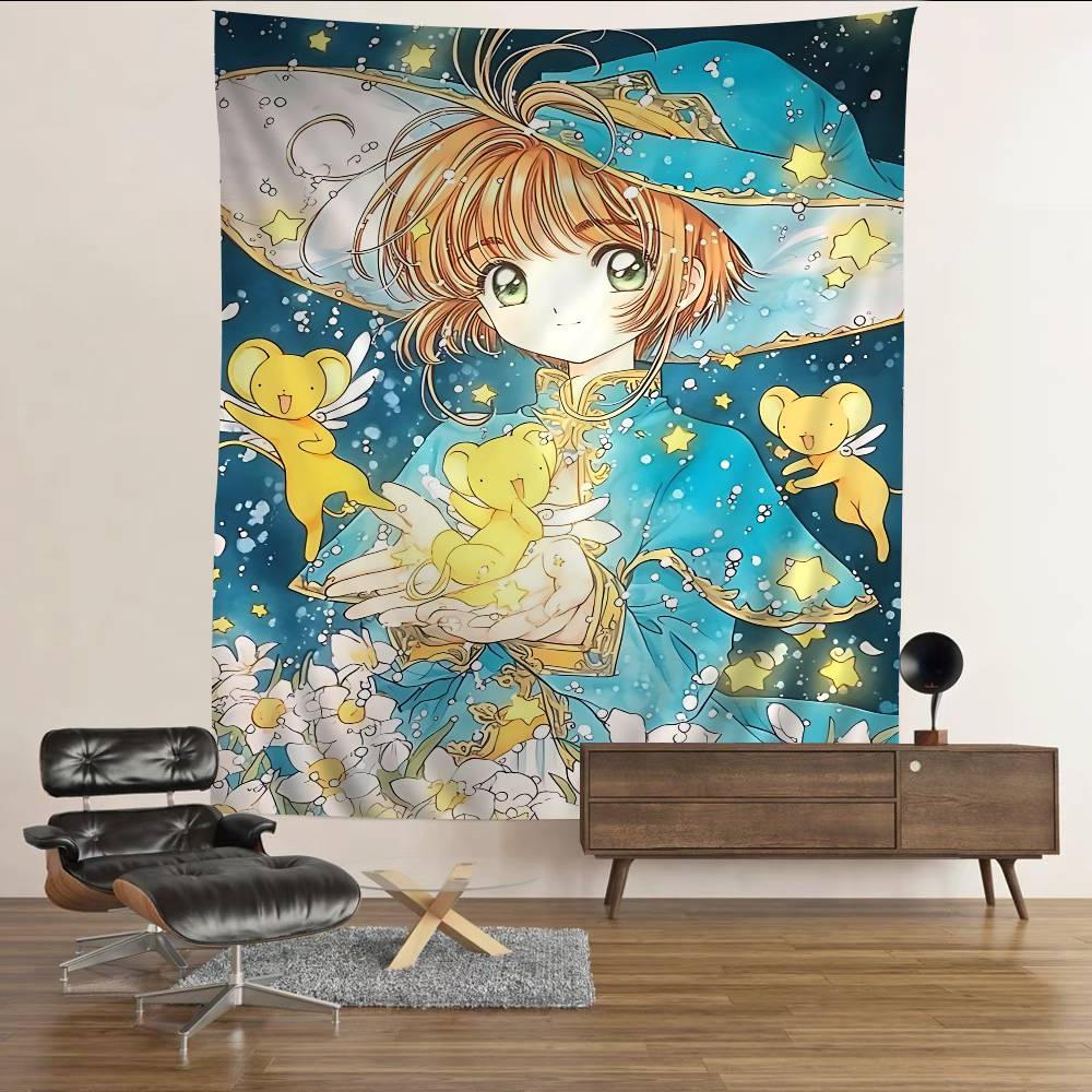 Card Captor Sakura Anime Colorful Tapestry Wall Hanging Bohemian Wall Tapestries Mandala Wall Art Decor