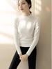 Women's Slimming Half High Neck Sweater: Stylish, Versatile Long Sleeve Knit Top for Autumn and Winter.