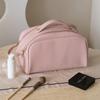 Cosmetic Bag Large Capacity Makeup Bag Double Zipper Portable Travel Toiletry Bag Pink