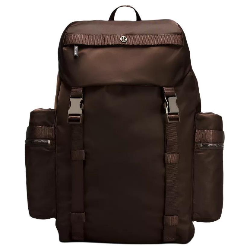 

Lululemon Wunderlust 25L Multi-Functional Pocket Buckle Drawstring Closure Nylon Backpack Men Backpacks Bronze LU9AS8S-069438 French Press & Bronze